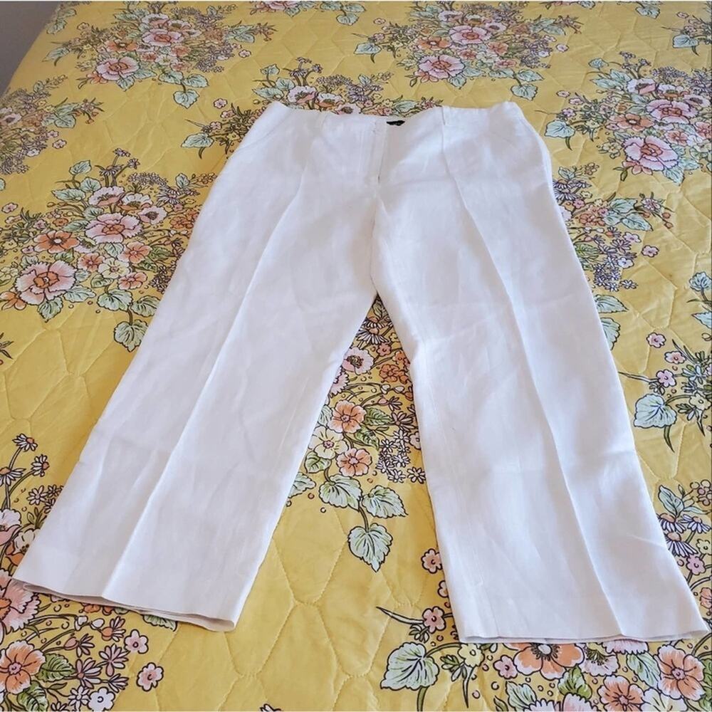 Jones Wear linen blend wide leg cropped‎ pants Size 12